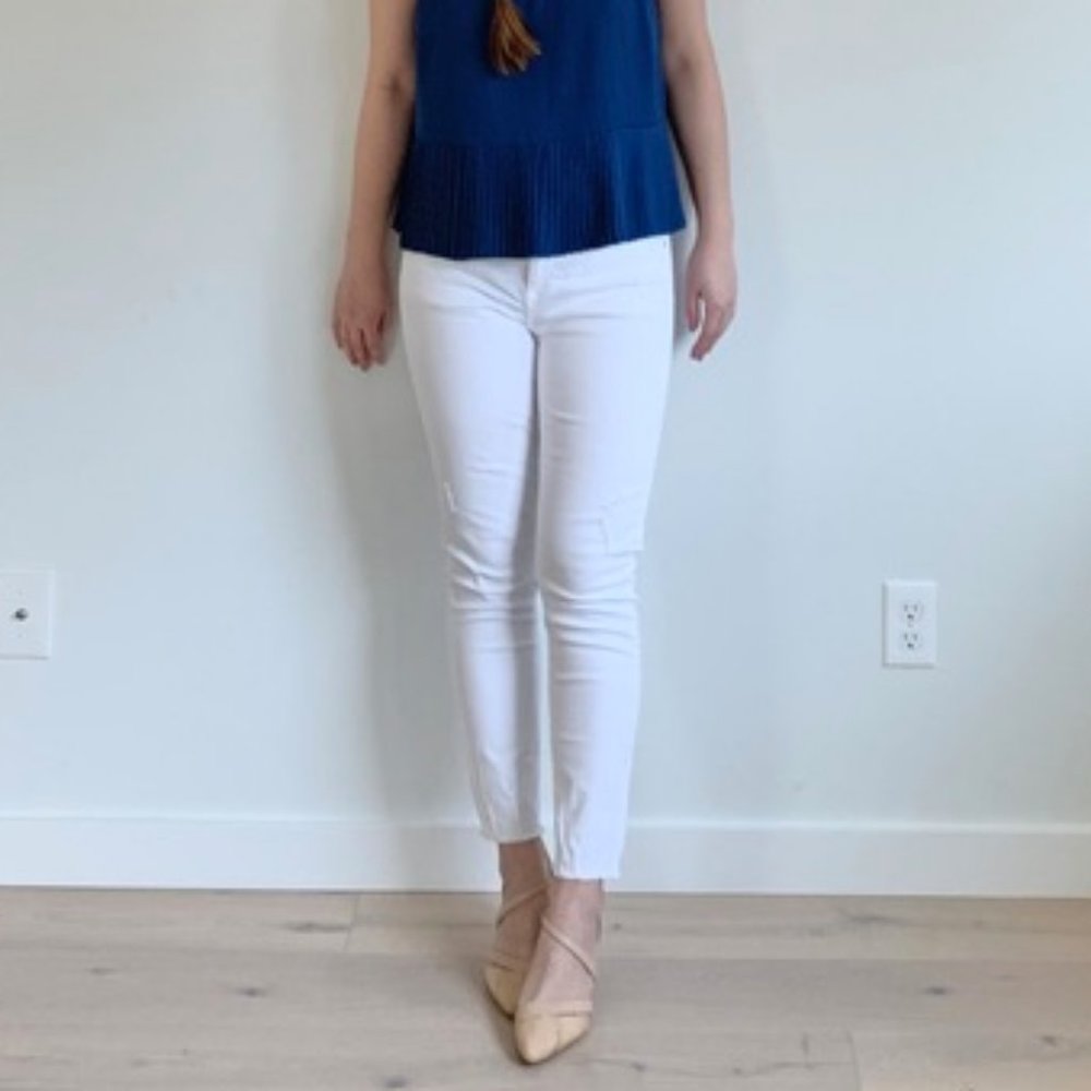Pure white Zara midrise jeans